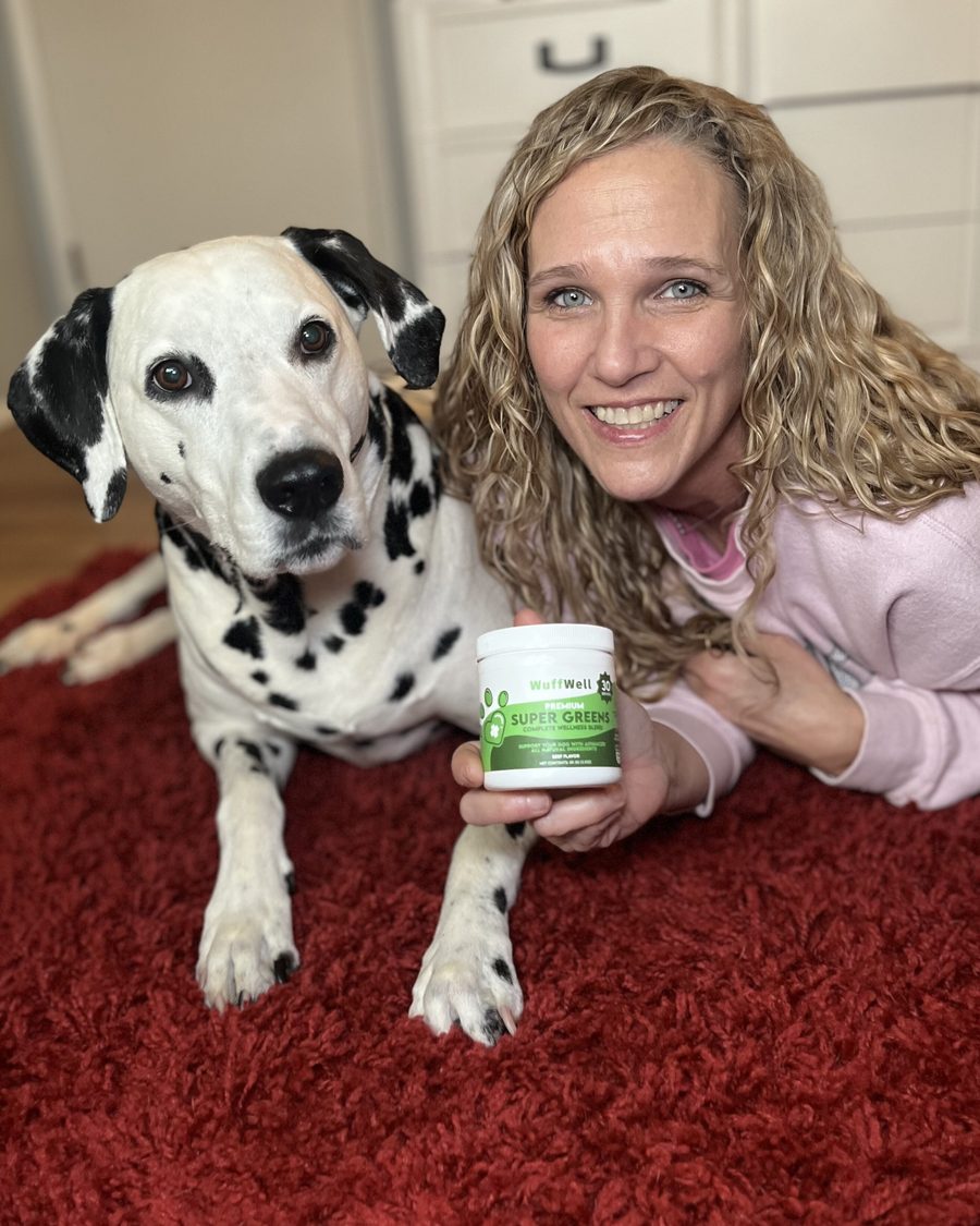 WuffWell customer with her dalmatian